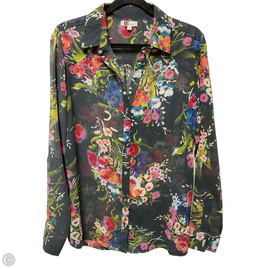 Blouse Long Sleeve By Kut In Grey, Size: M