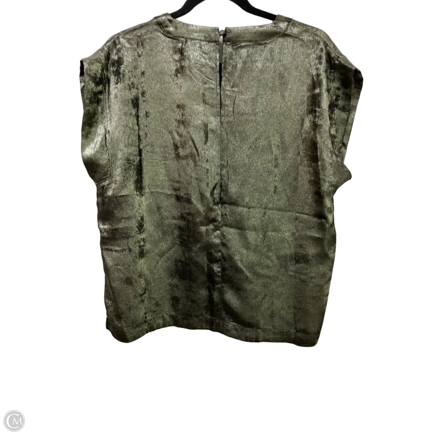Blouse Short Sleeve By Evereve In Silver, Size: L