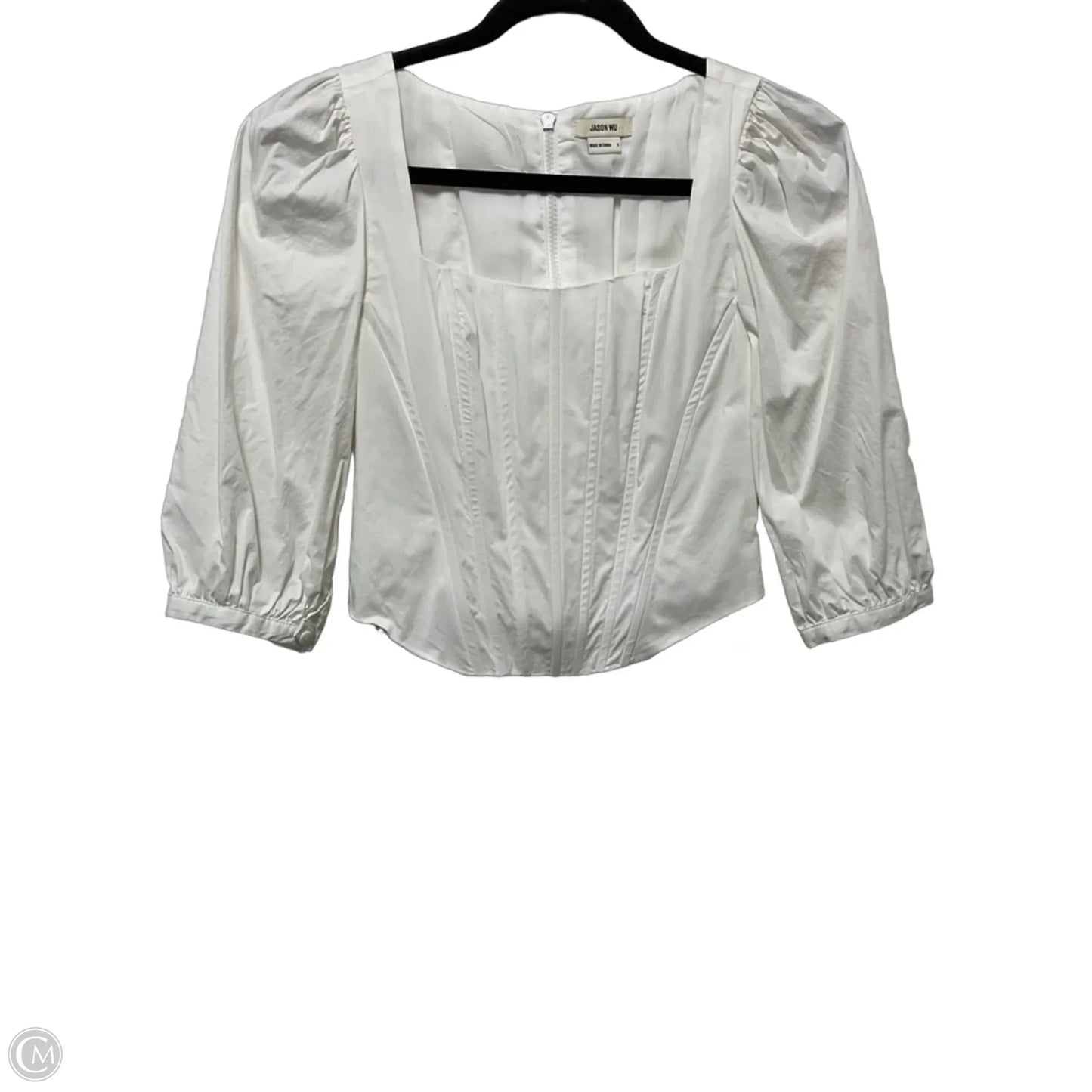 Top 3/4 Sleeve Designer By Jason Wu In White, Size: S