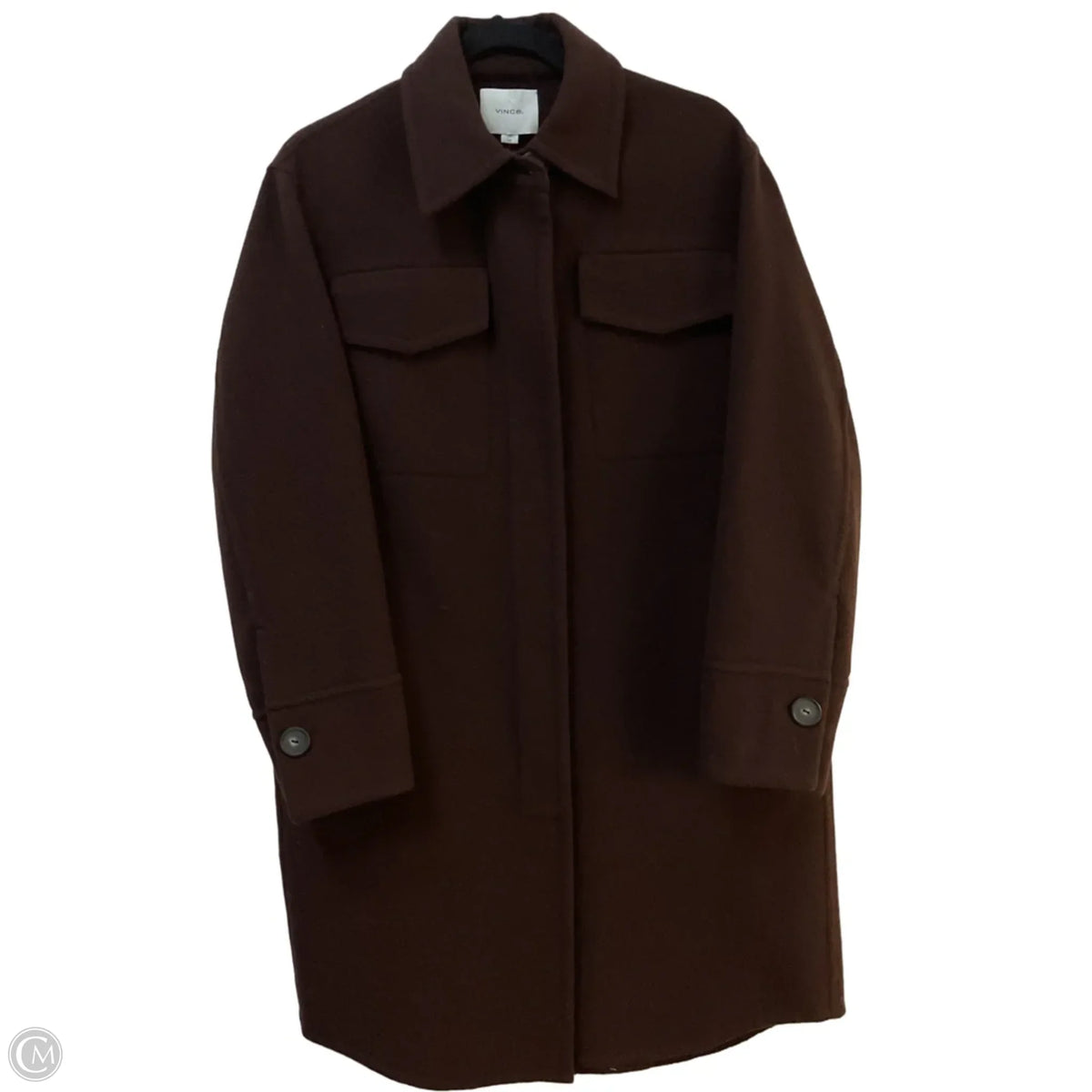 Coat Wool By Vince In Maroon, Size: S
