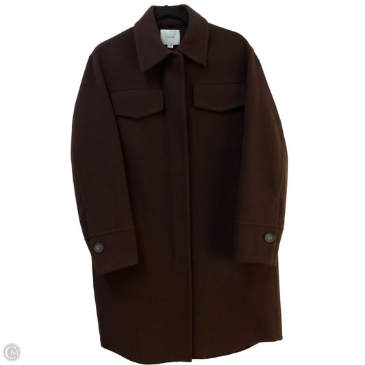 Coat Wool By Vince In Maroon, Size: S