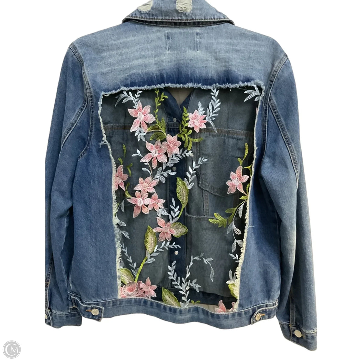Jacket Denim By Clothes Mentor In Blue Denim, Size: L