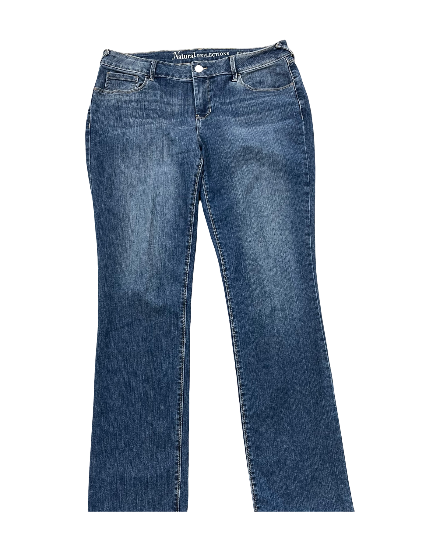 Jeans Boot Cut By Natural Reflections In Blue Denim, Size:14