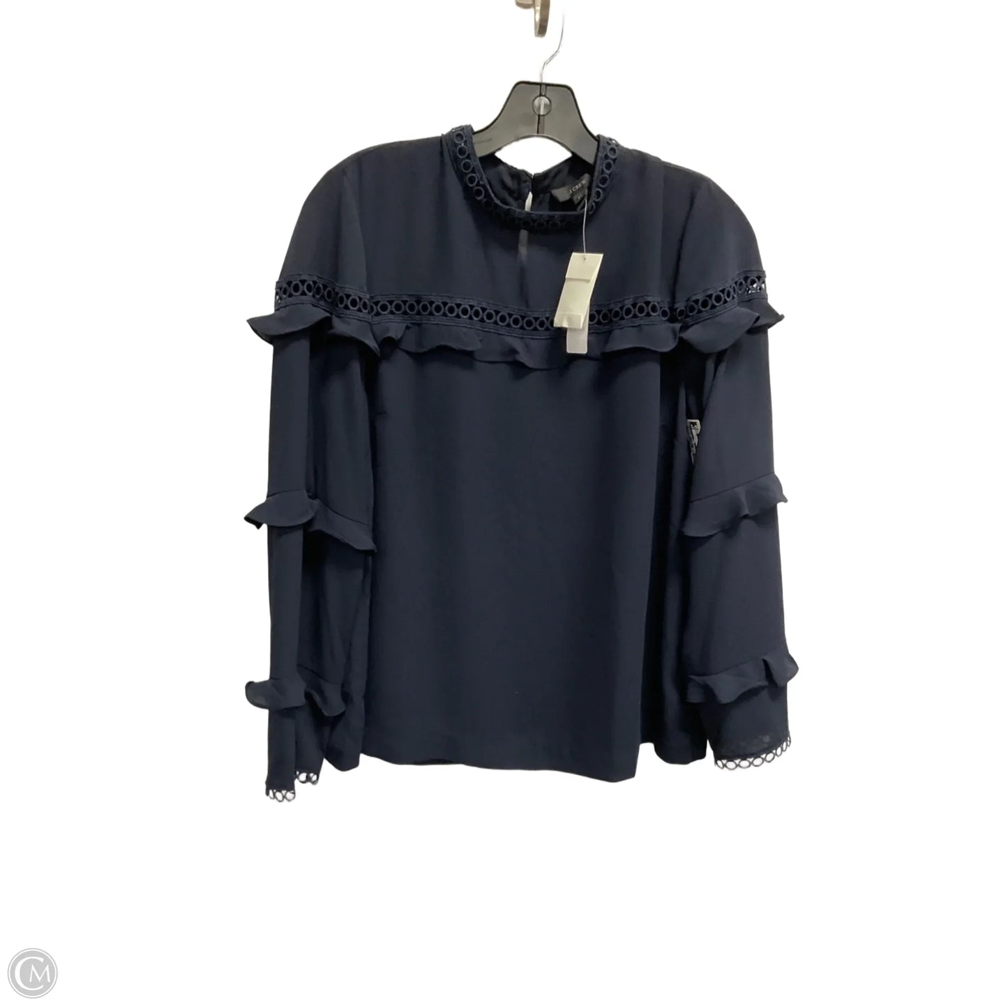 Blouse Long Sleeve By J. Crew In Navy, Size: S