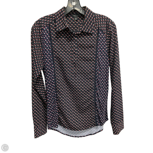 Blouse Long Sleeve By Ann Taylor In Blue, Size: Xs