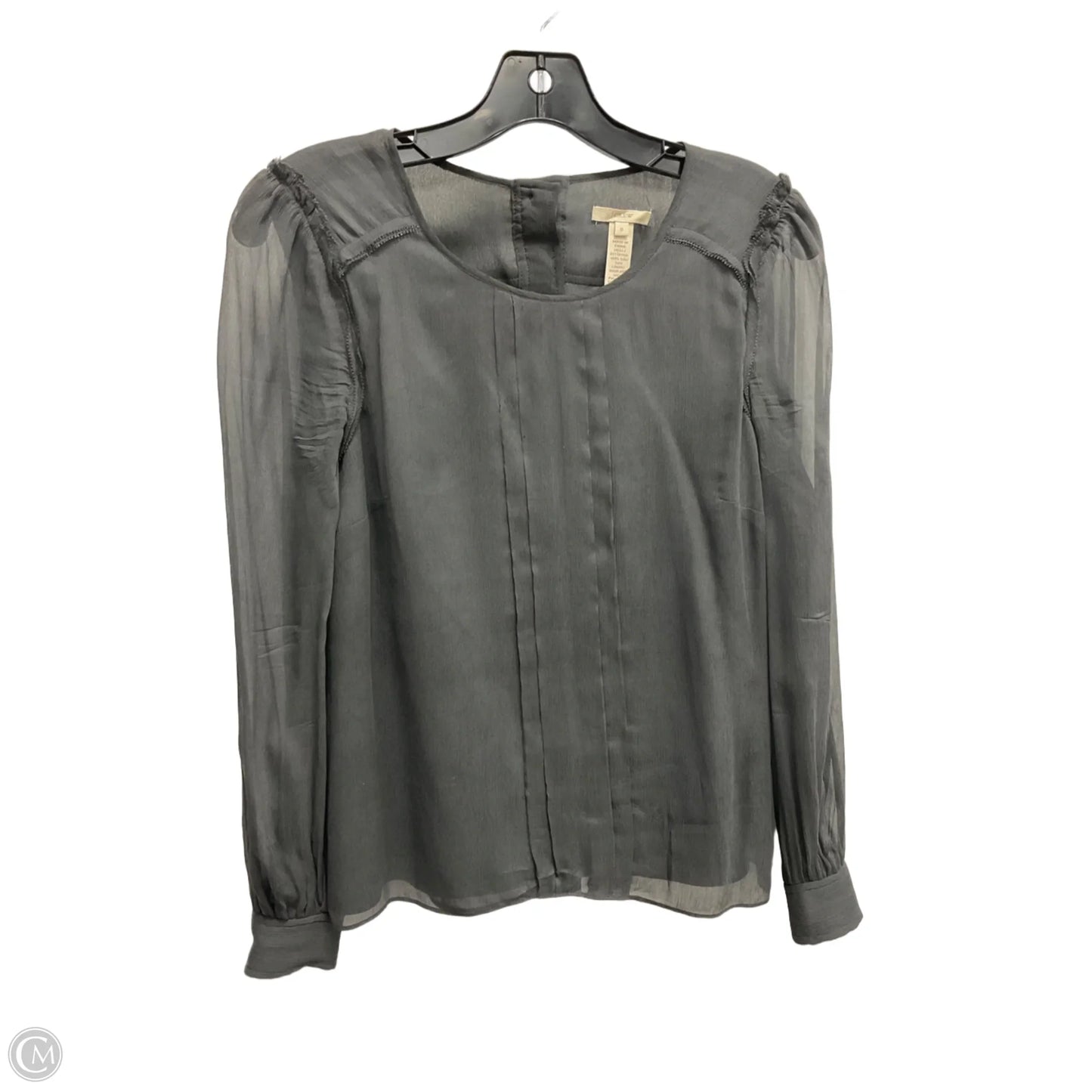 Blouse Long Sleeve By J. Crew In Grey, Size: Xs
