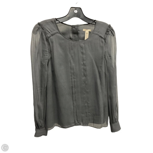 Blouse Long Sleeve By J. Crew In Grey, Size: Xs