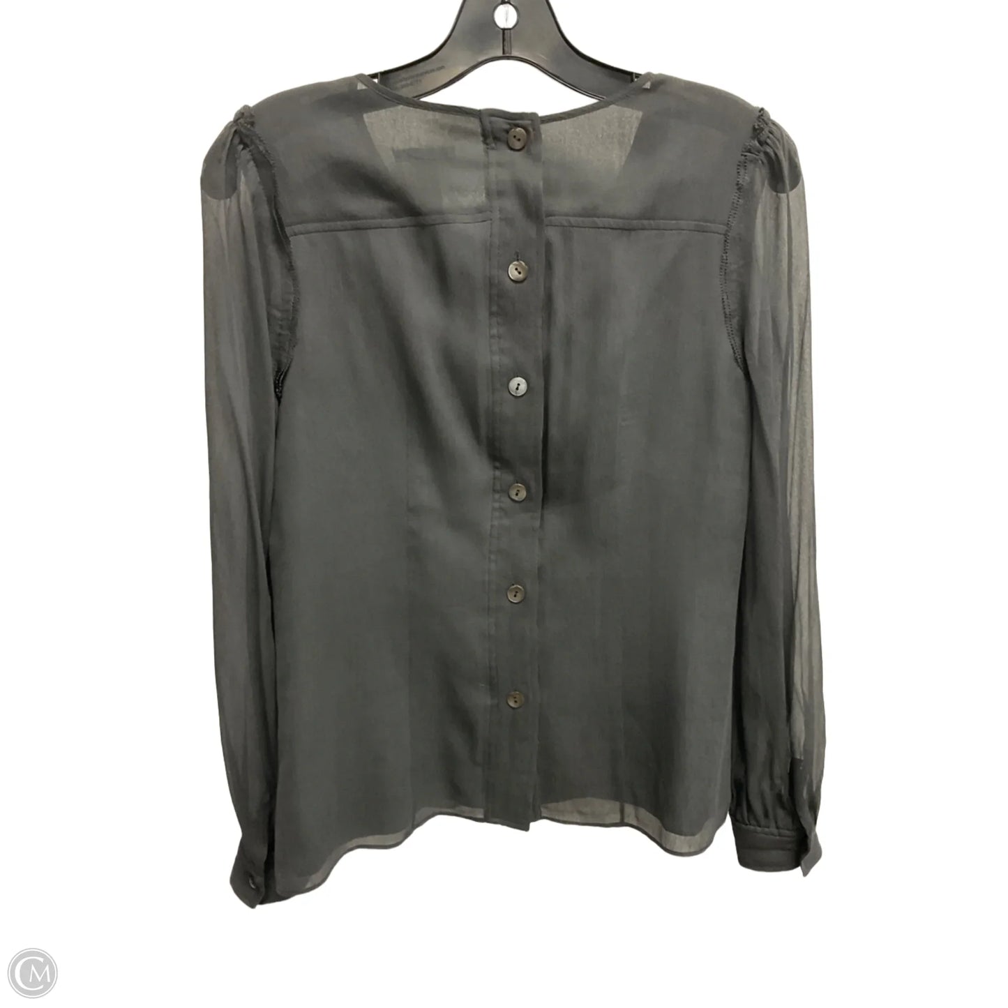 Blouse Long Sleeve By J. Crew In Grey, Size: Xs