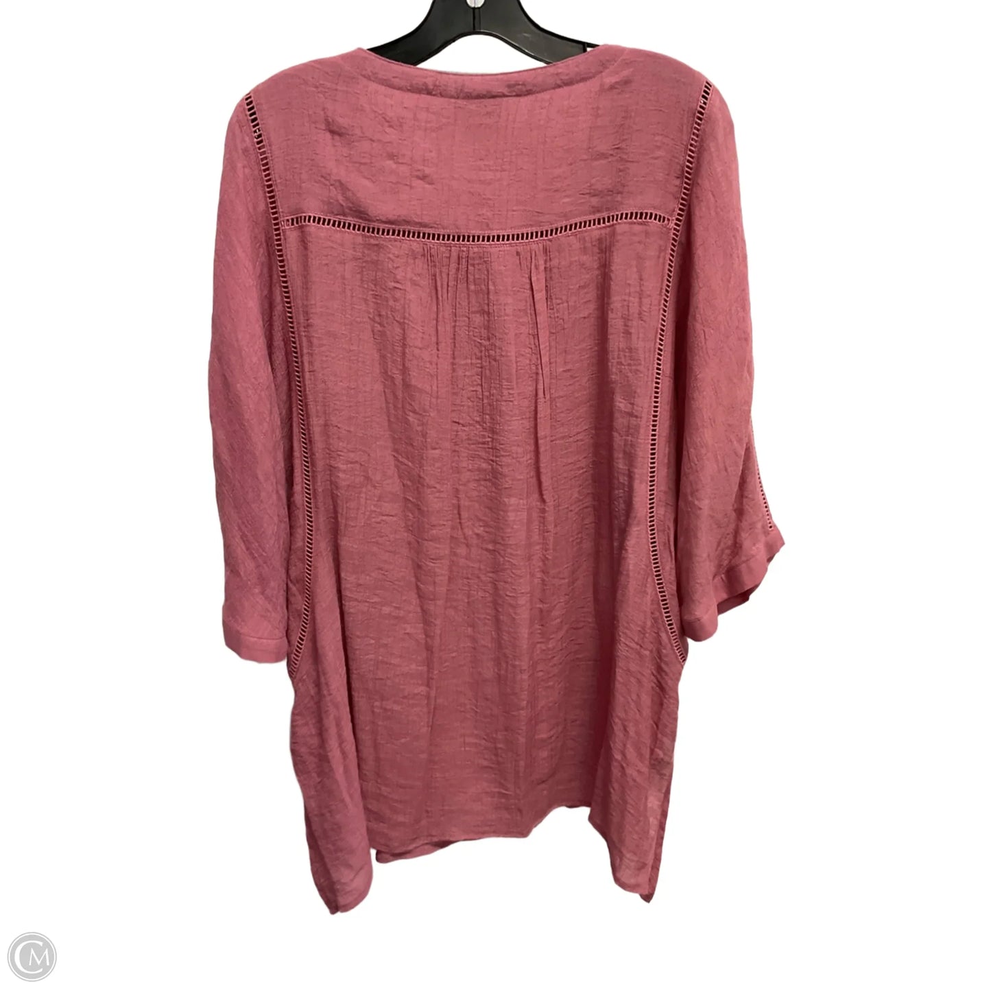 Blouse Short Sleeve By John Mark In Pink, Size: M