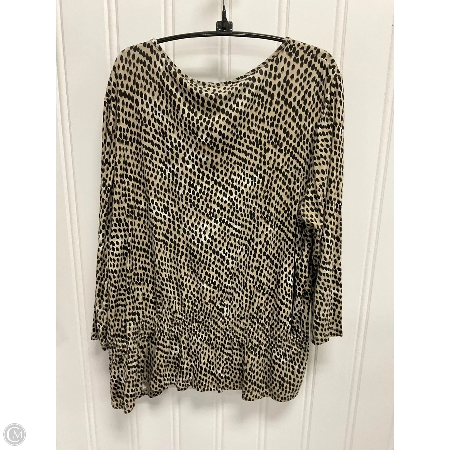 Top 3/4 Sleeve Basic By Chicos In Leopard Print, Size: Xl