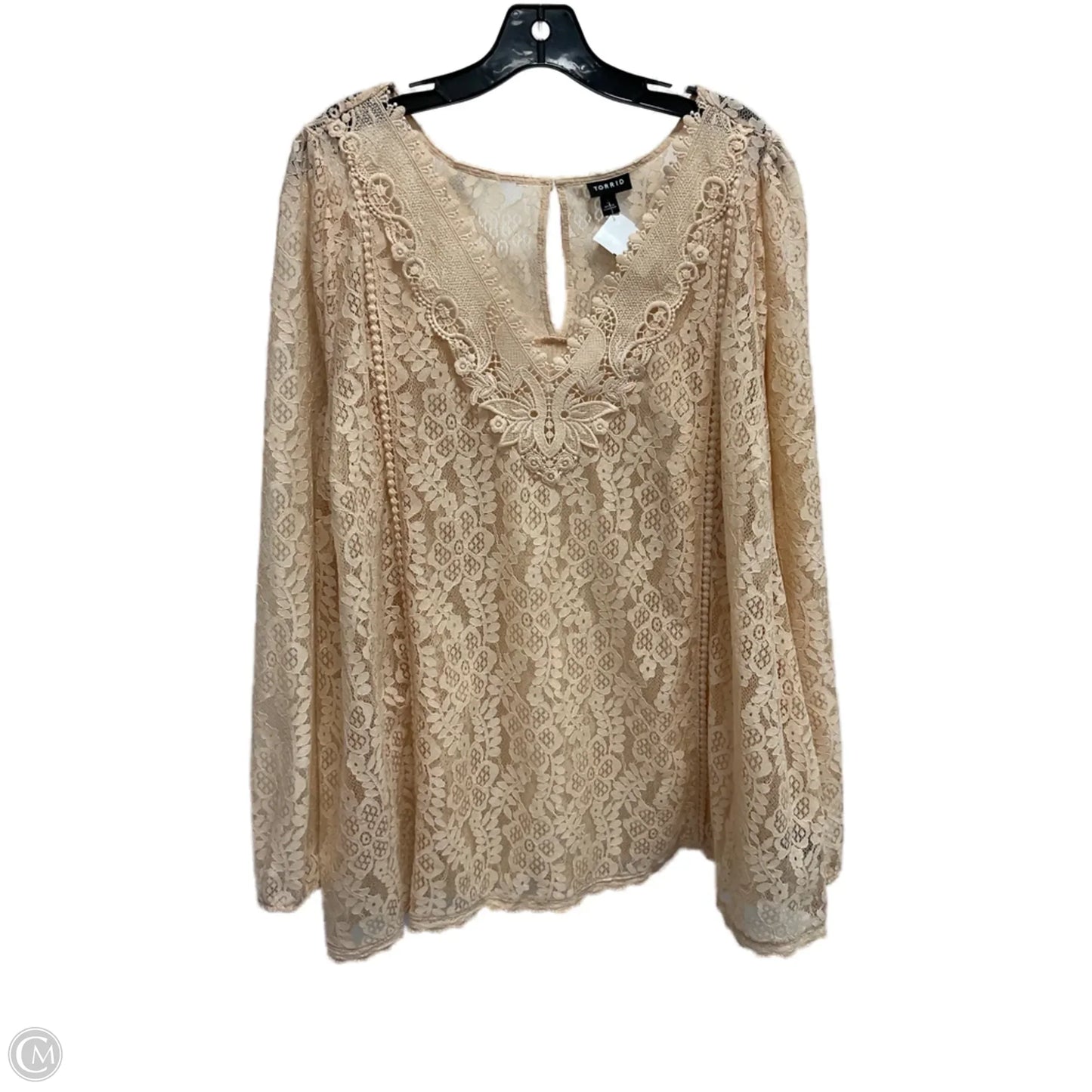 Top Long Sleeve By Torrid In Tan, Size: 4x
