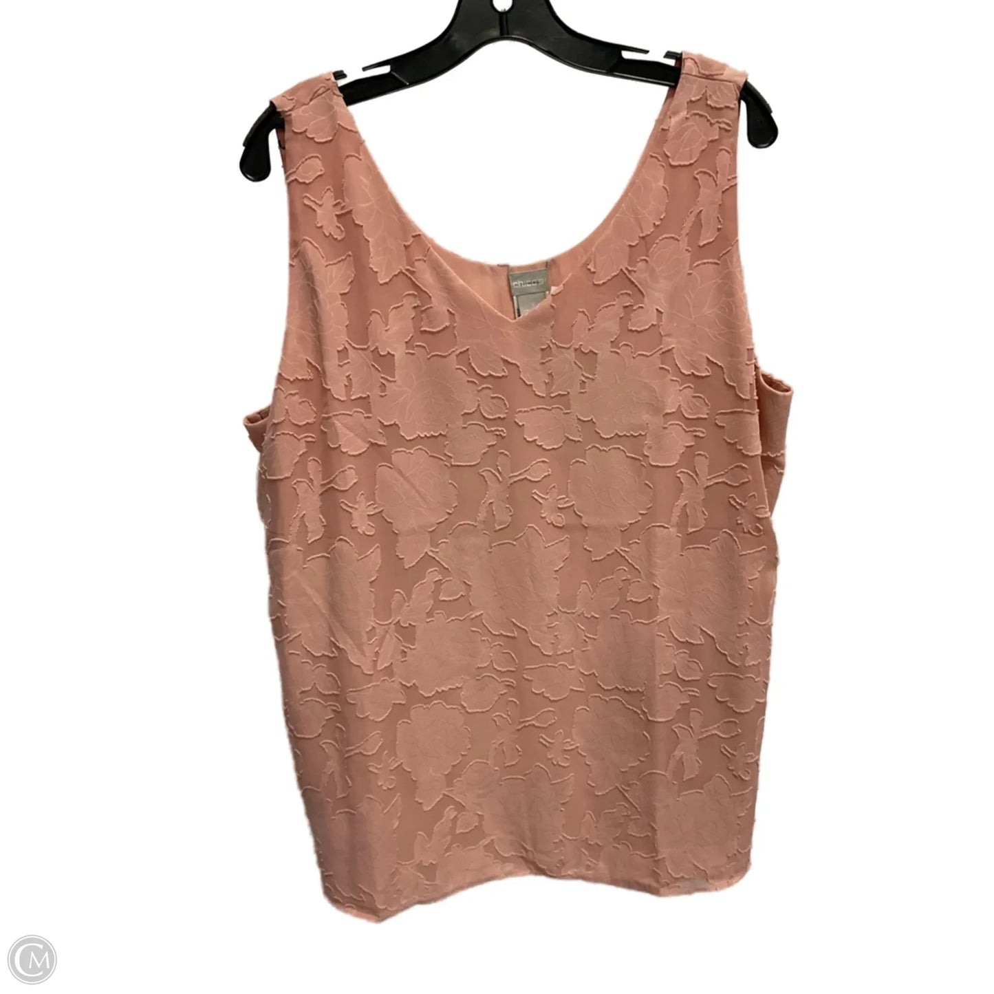Top Sleeveless By Chicos In Peach, Size: Xl