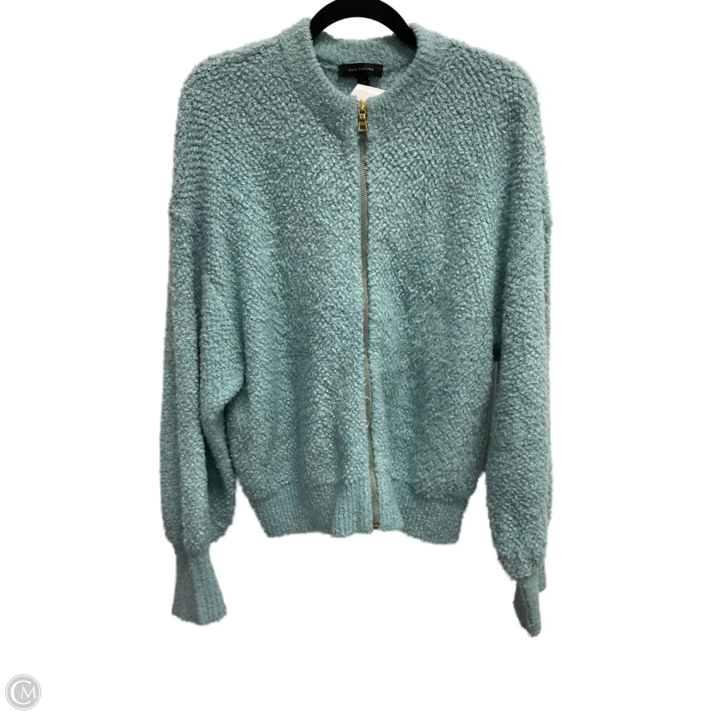 Jacket Faux Fur & Sherpa By Ann Taylor In Blue, Size: Xl