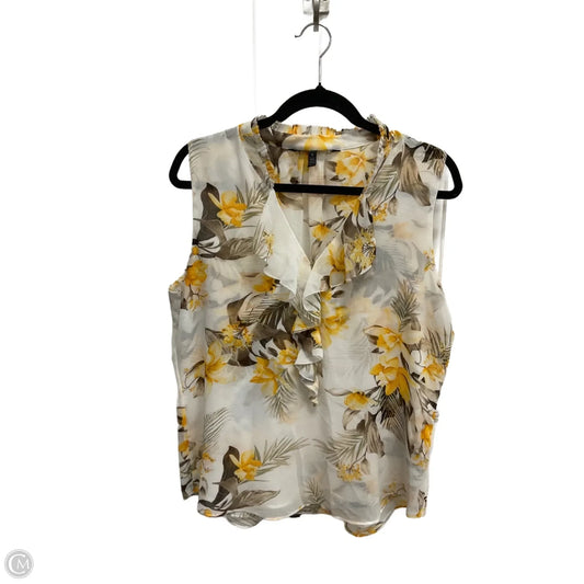 Top Sleeveless By White House Black Market In Floral Print, Size: L