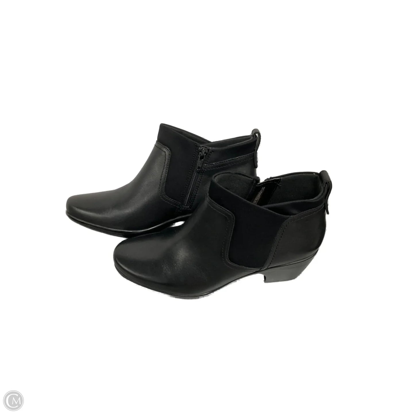 Boots Ankle Heels By Clarks In Black, Size: 7.5