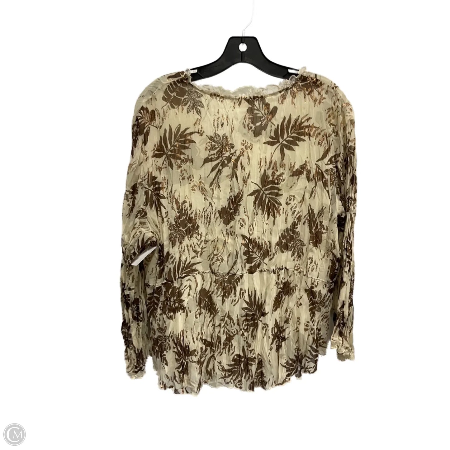 Top Long Sleeve By Coldwater Creek In Beige, Size: L