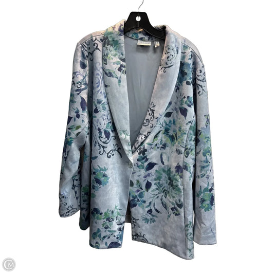 Blazer By Susan Graver In Floral Print, Size: 2x