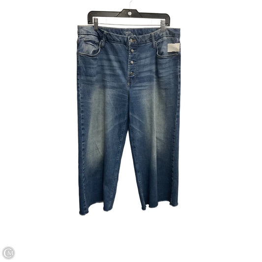 Jeans Wide Leg By Time And Tru In Blue Denim, Size: 14