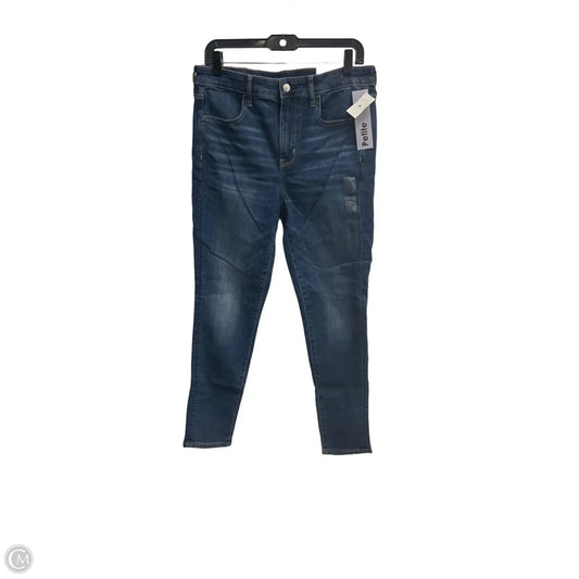 Jeans Skinny By American Eagle In Blue Denim, Size: 12p
