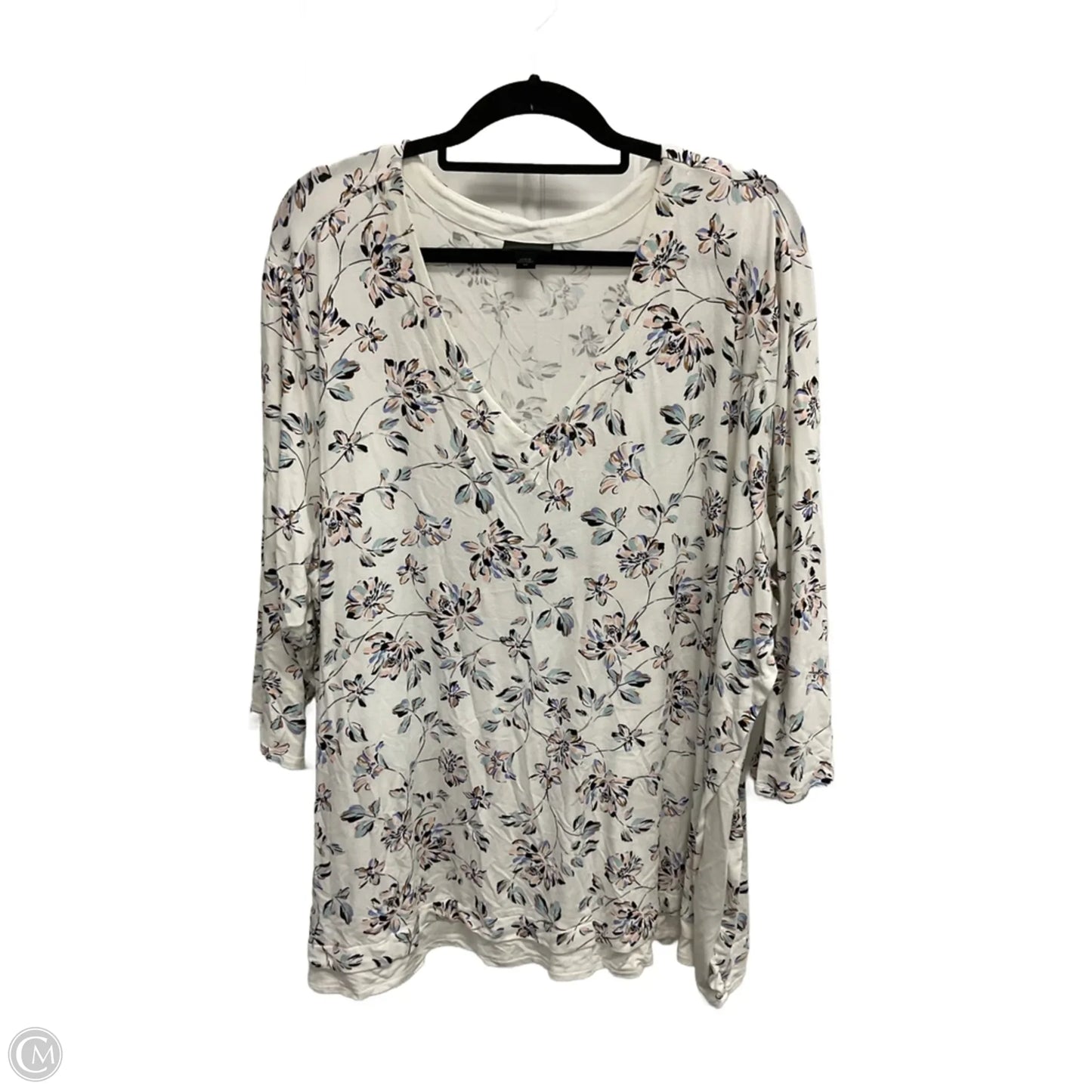 Top Short Sleeve By J. Jill In Floral Print, Size: 4x