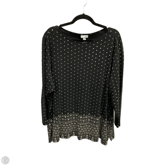 Top 3/4 Sleeve By J. Jill In Black & Tan, Size: 4x