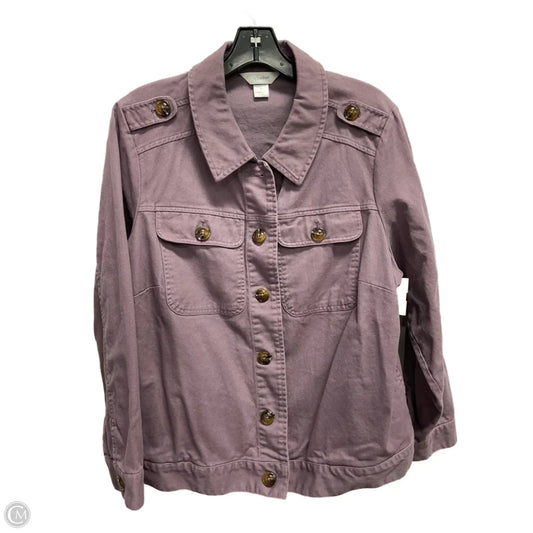 Jacket Denim By Cj Banks In Purple Denim, Size: Xl