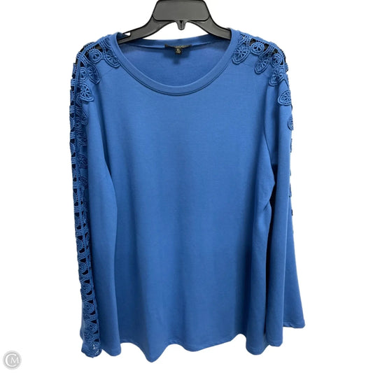 Top Long Sleeve By Dg2 In Blue, Size: Xl
