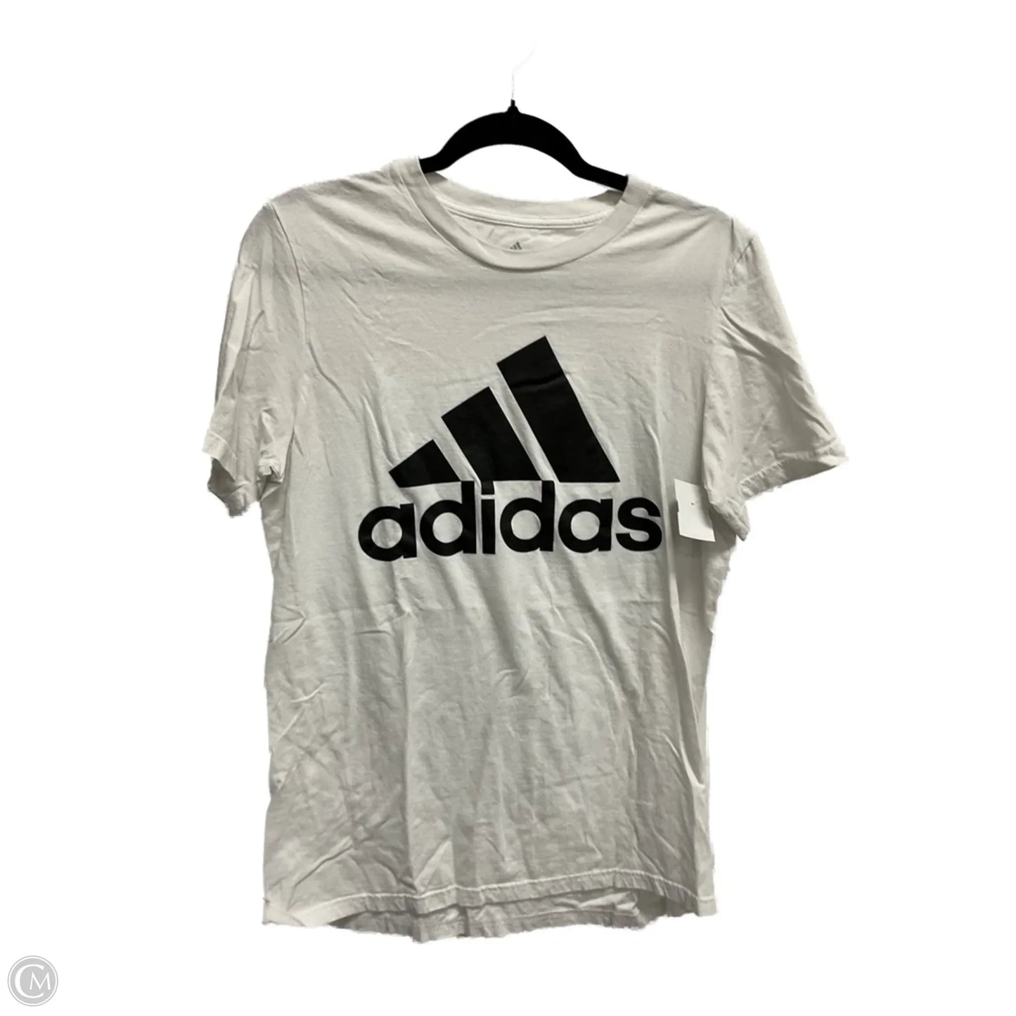 Athletic Top Short Sleeve By Adidas In White, Size: M