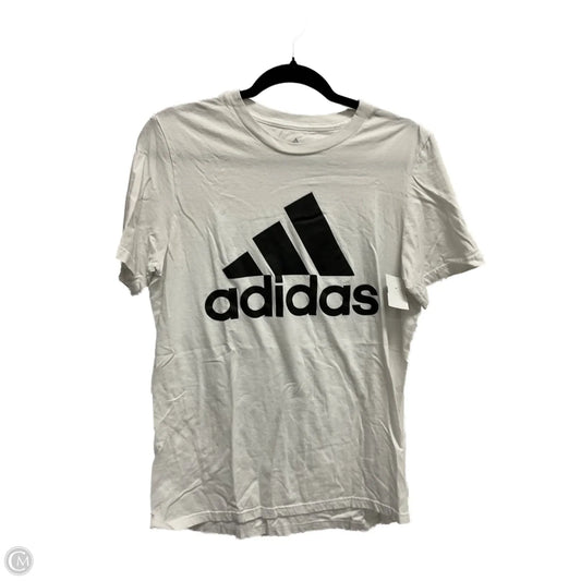 Athletic Top Short Sleeve By Adidas In White, Size: M