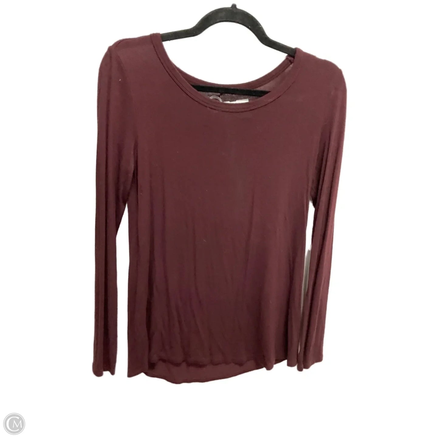 Top Long Sleeve Basic By Maurices In Maroon, Size: Xs