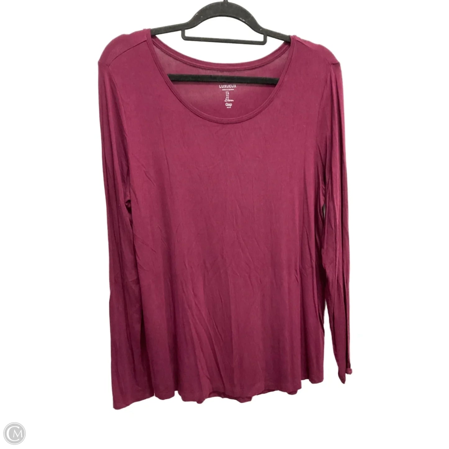Top Long Sleeve Basic By Luxe In Maroon, Size: L