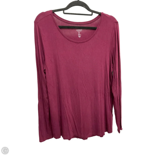Top Long Sleeve Basic By Luxe In Maroon, Size: L