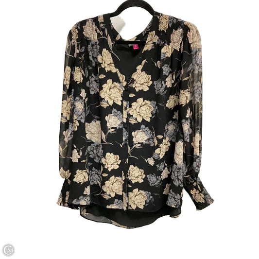 Top Long Sleeve By Vince Camuto In Floral Print, Size: 2x