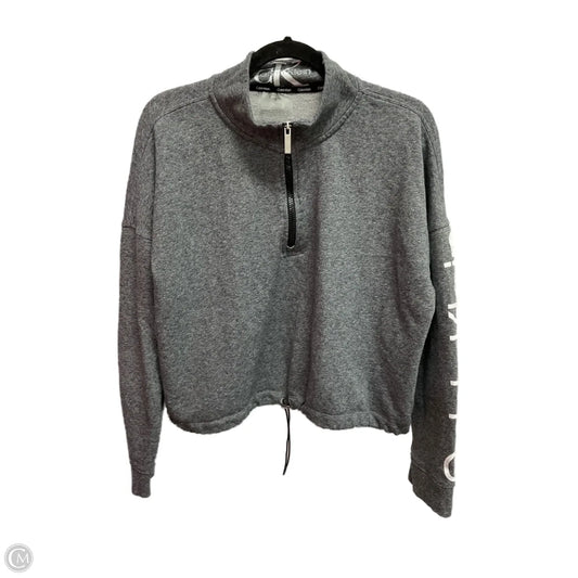 Athletic Top Long Sleeve Crewneck By Calvin Klein In Grey, Size: Xxl
