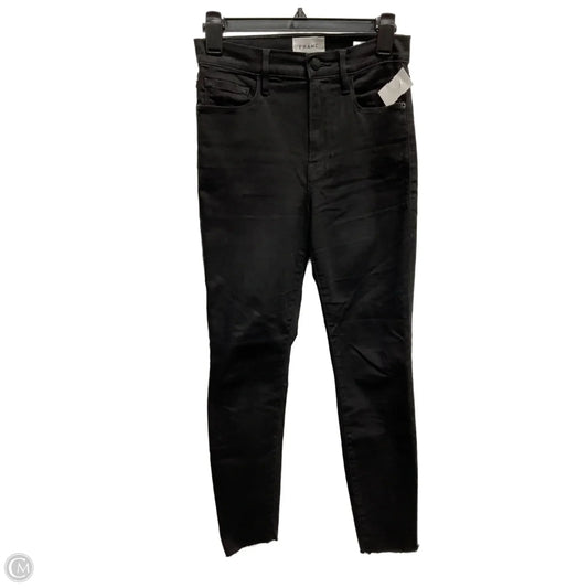Jeans Skinny By Frame In Black Denim, Size: 4