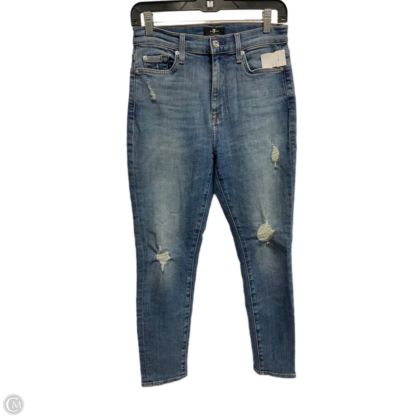 Jeans Skinny By 7 For All Mankind In Blue Denim, Size: 2