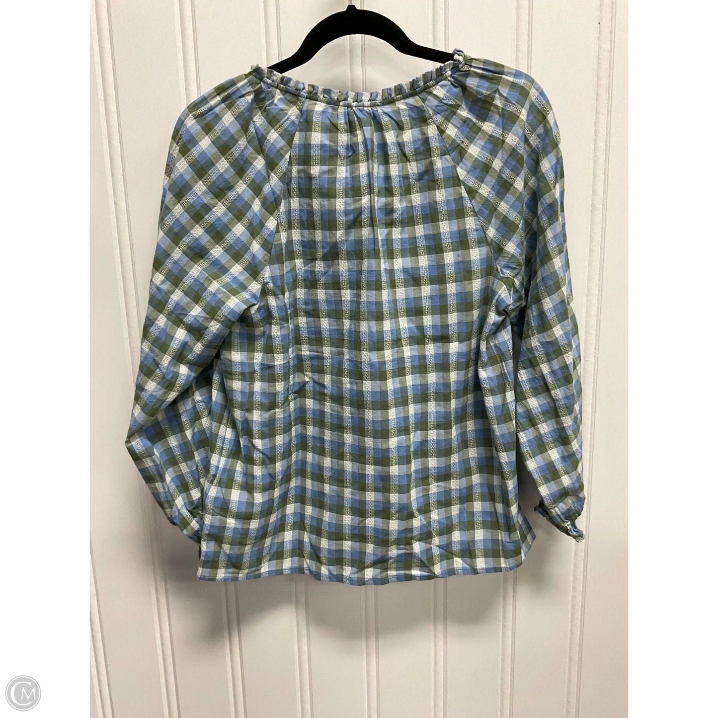 Top Long Sleeve By J. Crew In Checkered Pattern, Size: S