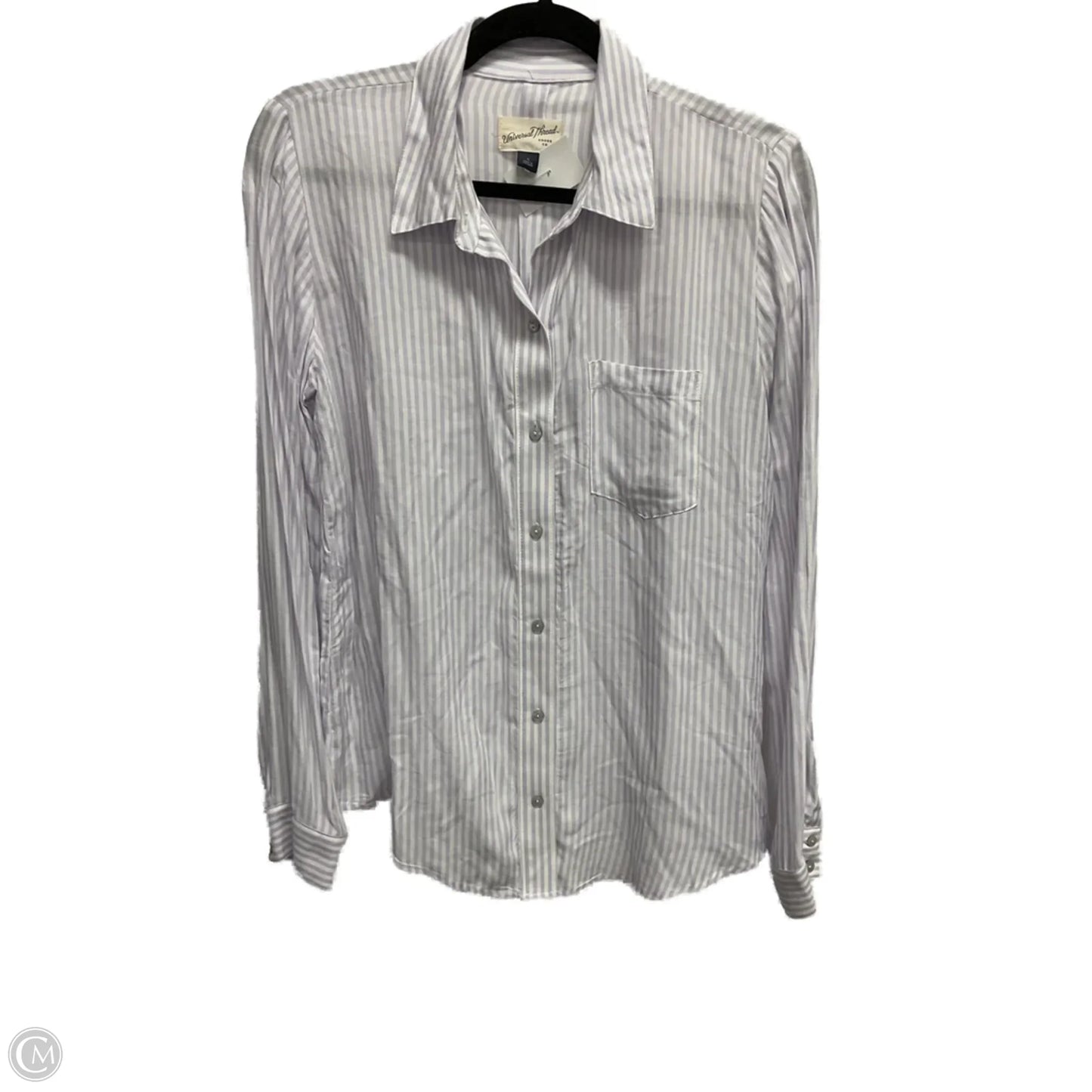 Blouse Long Sleeve By Universal Thread In Striped Pattern, Size: S