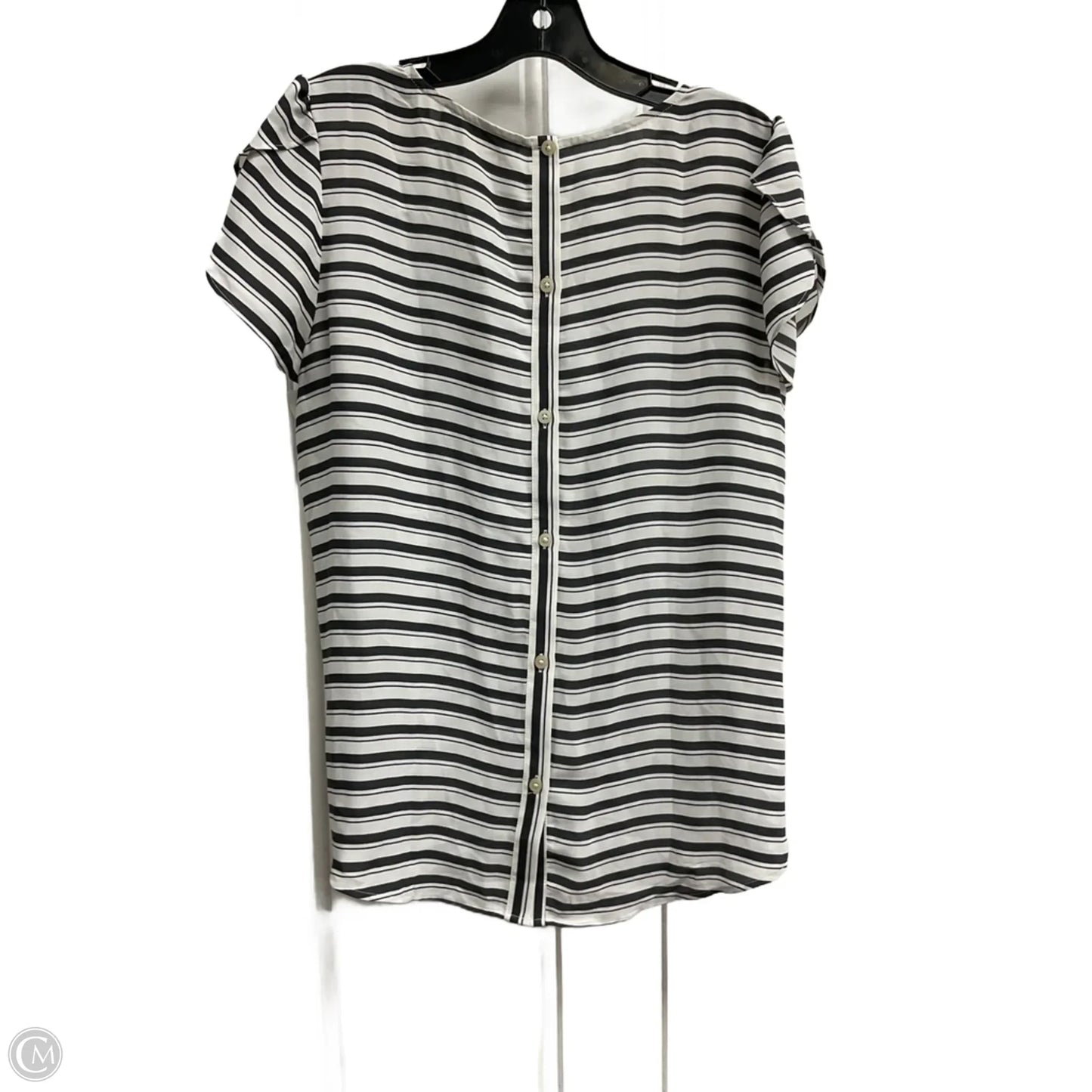 Blouse Short Sleeve By Loft In Striped Pattern, Size: M