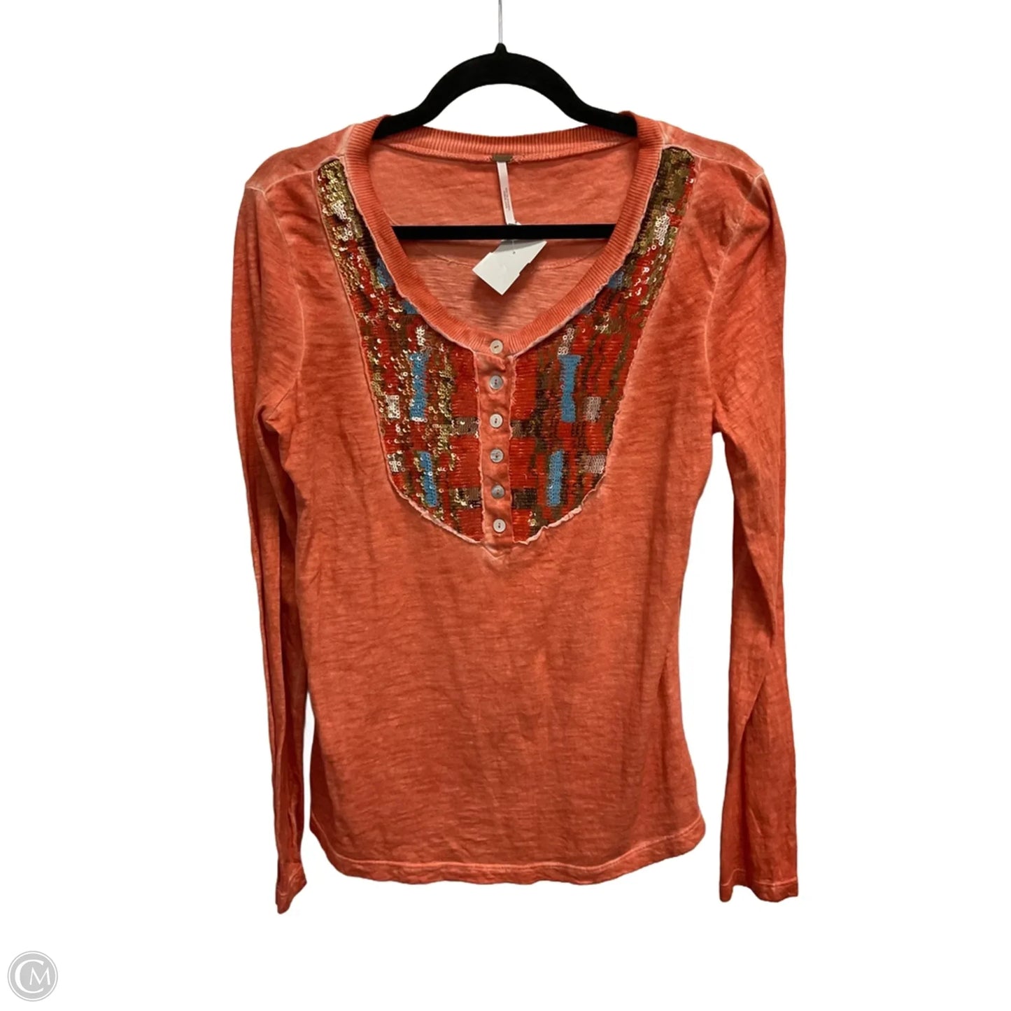 Top Long Sleeve By Free People In Orange, Size: L