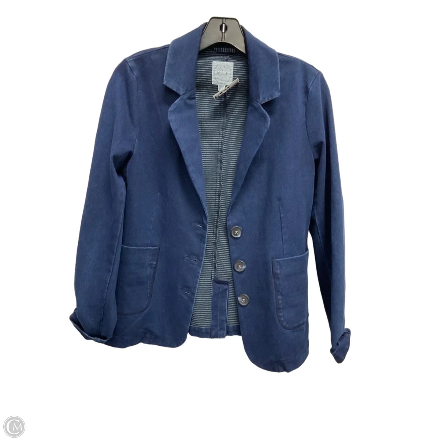 Blazer By Clothes Mentor In Blue Denim, Size: M