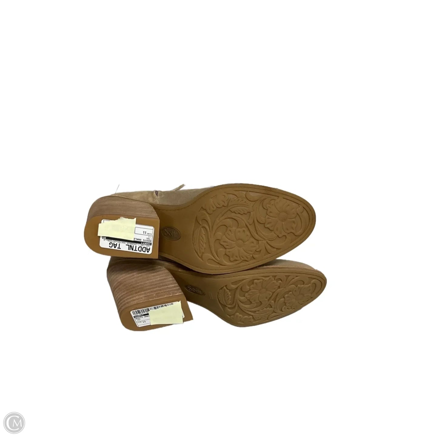 Boots Ankle Heels By Sofft In Tan, Size: 11