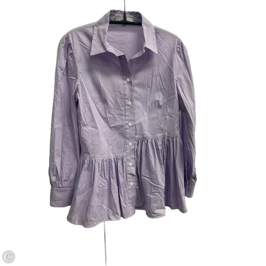 Blouse Long Sleeve By Pearl In Purple, Size: Xs