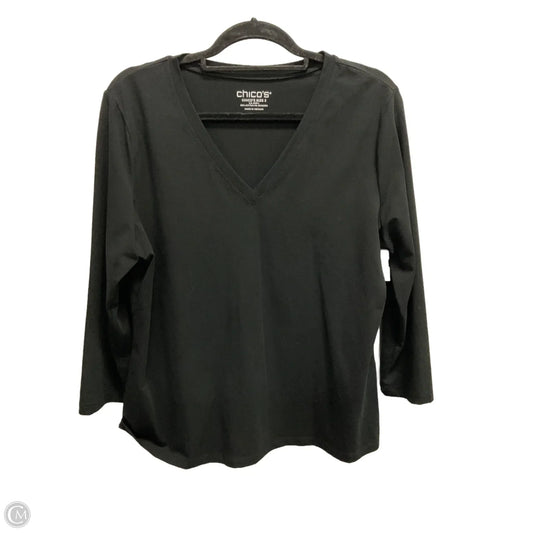 Top 3/4 Sleeve Basic By Chicos In Black, Size: L