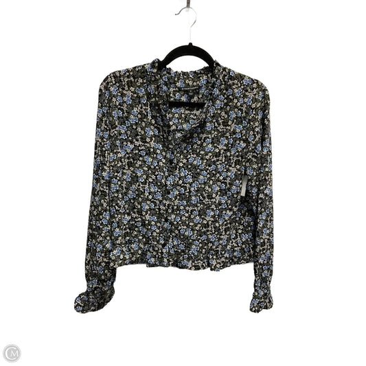 Blouse Long Sleeve By 41 Hawthorn In Floral Print, Size: M
