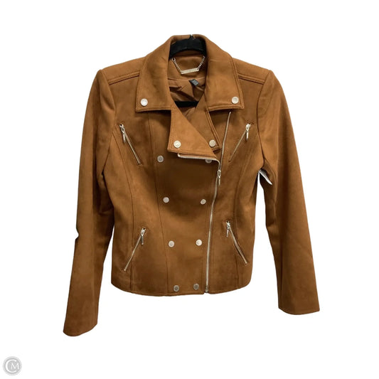 Jacket Moto By White House Black Market In Tan, Size: S
