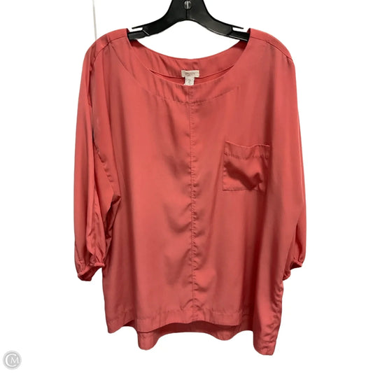 Blouse 3/4 Sleeve By Chicos In Pink, Size: L