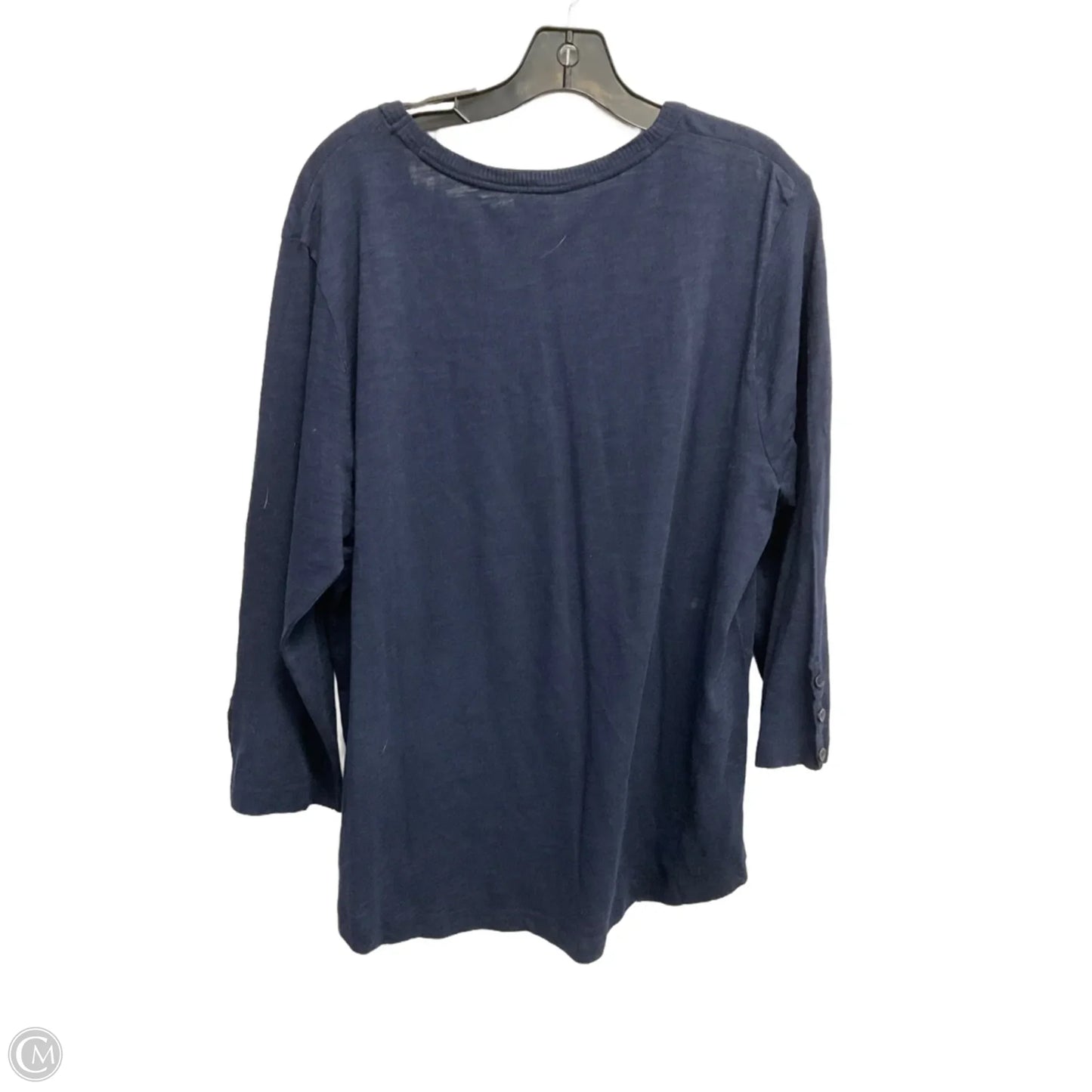 Top 3/4 Sleeve Basic By Chicos In Blue, Size: Xl