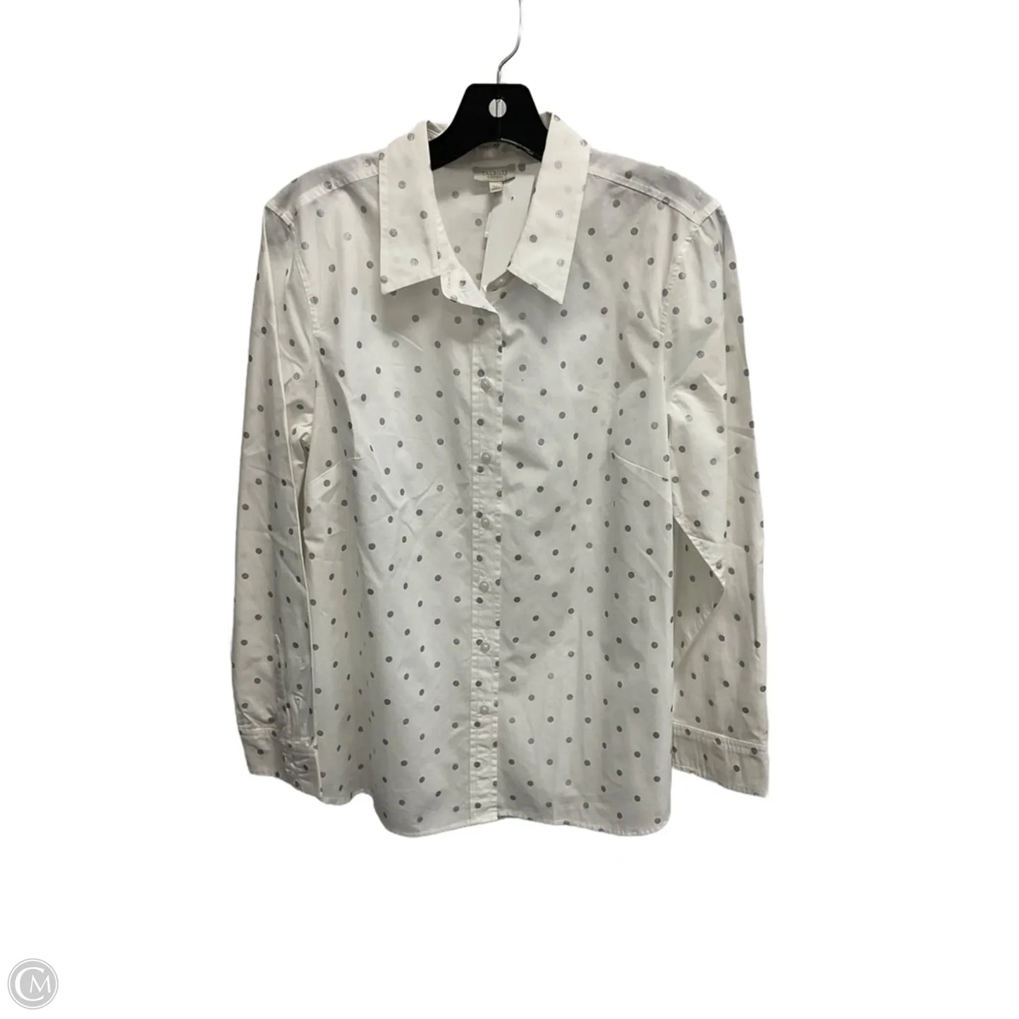 Blouse Long Sleeve By Talbots In Polkadot Pattern, Size: Lp