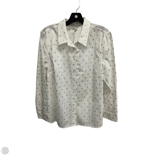 Blouse Long Sleeve By Talbots In Polkadot Pattern, Size: Lp